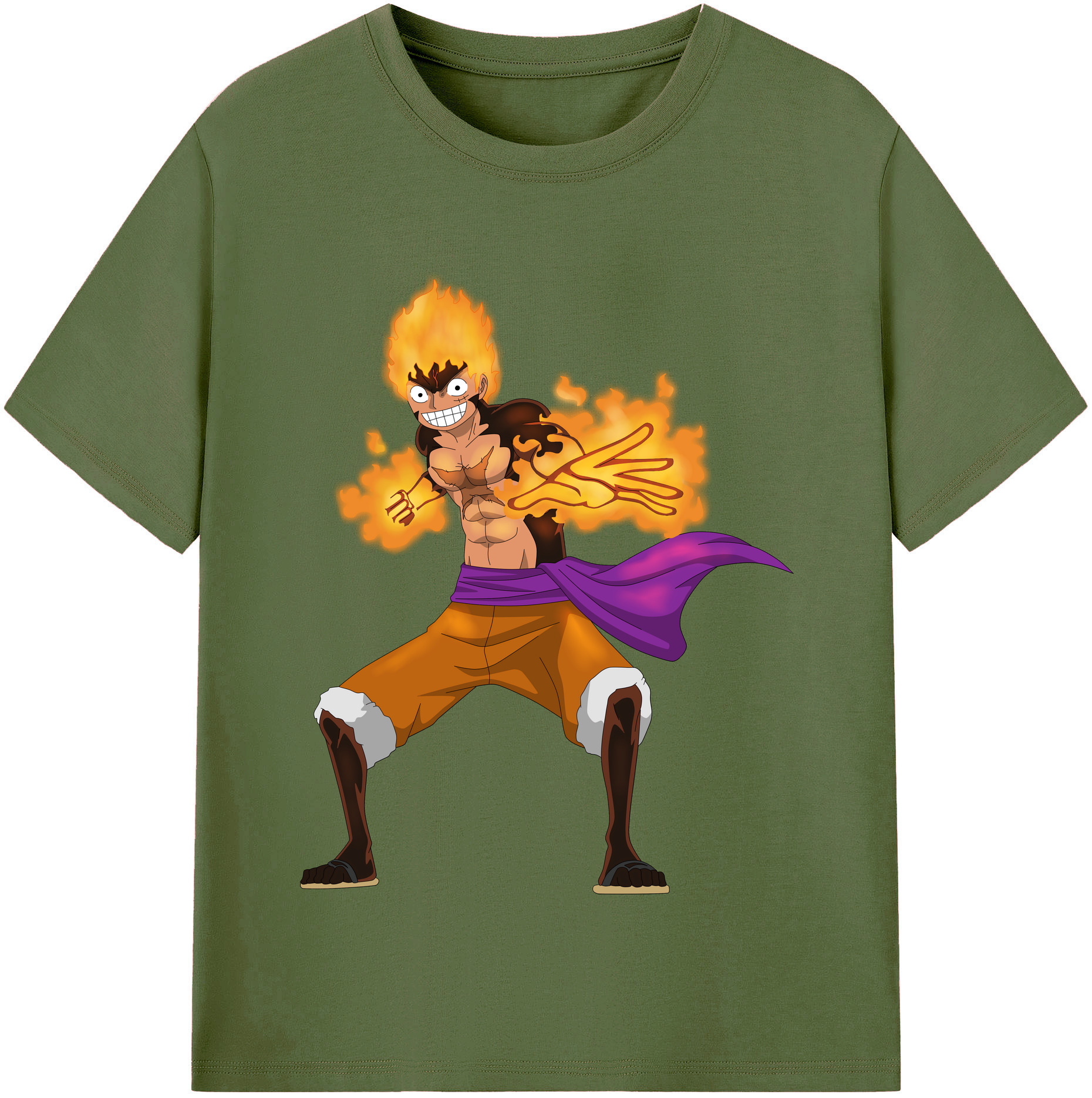 ワンピース モンキー・D・ルフィ ONE PIECE Monkey D. Luffy 綿100％半袖Tシャツ（フロントプリント）